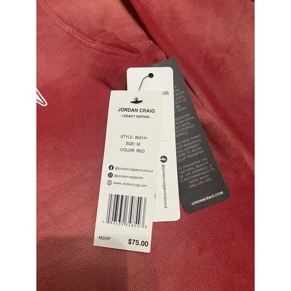 Men’s Jordan Craig Size M Afterlife Pullover Hoodie Red Distressed Skate NWT - Picture 3 of 4